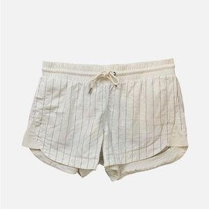 Women's Cream Striped Shorts